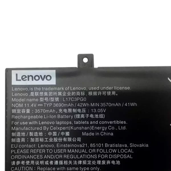 Laptop akku für LENOVO L17C3PG0,5B10Q38232 – Bild 3