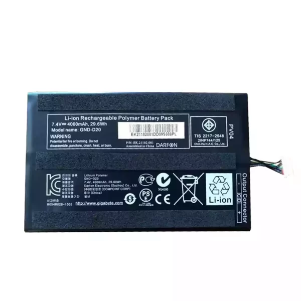 Laptop akku für GIGABYTE GND-D20