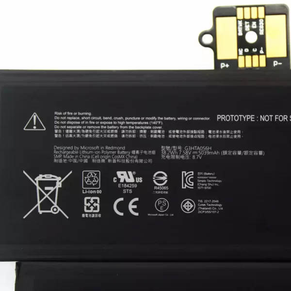 Laptop akku für G3HTA056H,Microsoft Surface Pro X 1876 – Bild 3