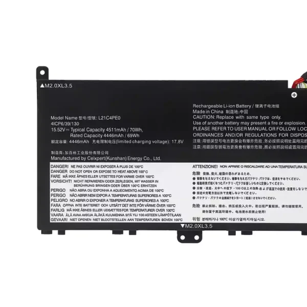 Laptop akku für Lenovo L21C4PE0 L21D4PE0 L21M4PE0 L21M4PC7 L21C4PC7 L21C4PC4 – Bild 3
