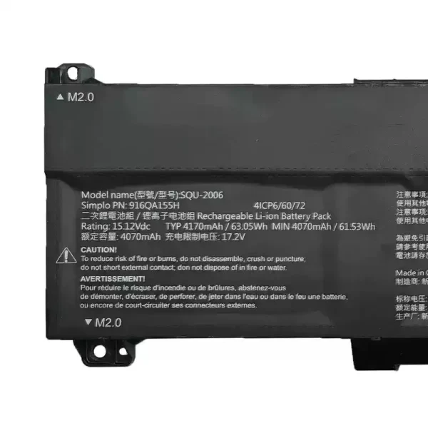 Laptop akku für SQU-2006 916QA155H – Bild 3