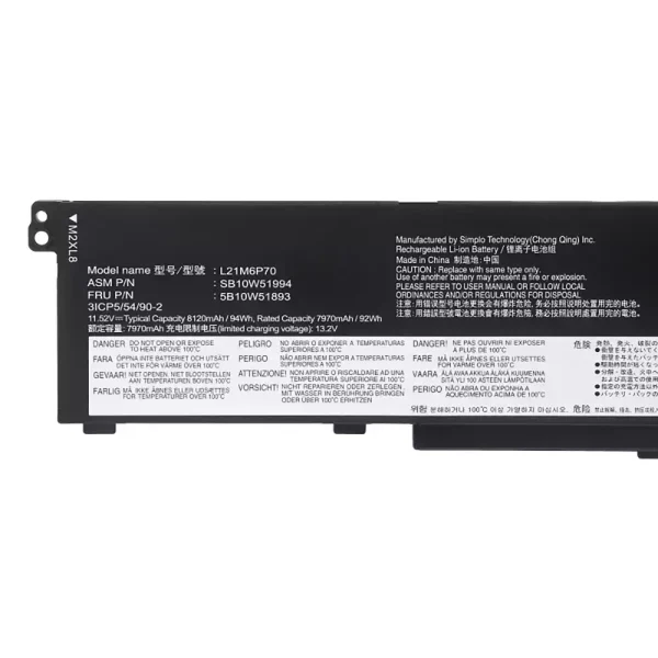 Laptop akku für LENOVO L21M6P70 L21L6P70 L21D6P70 – Bild 3