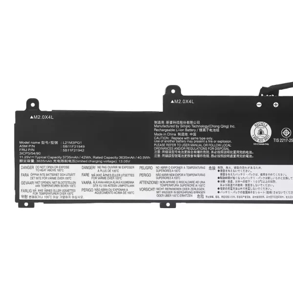 Laptop akku für LENOVO L21L3PG1 L21M3PG1 L21C3PG1 – Bild 3