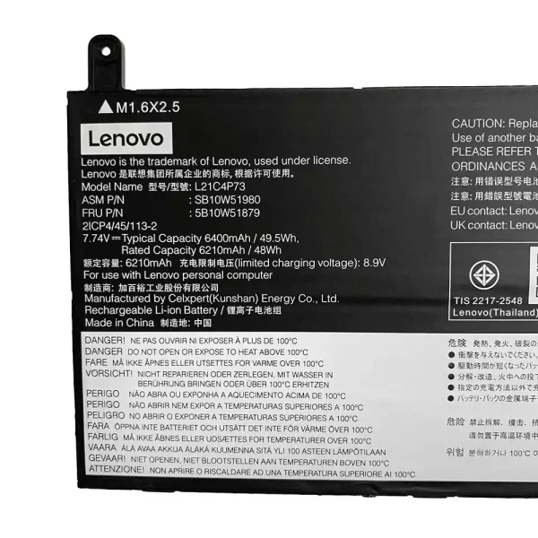 Laptop akku für LENOVO L21M4P73 L21C4P73 – Bild 2