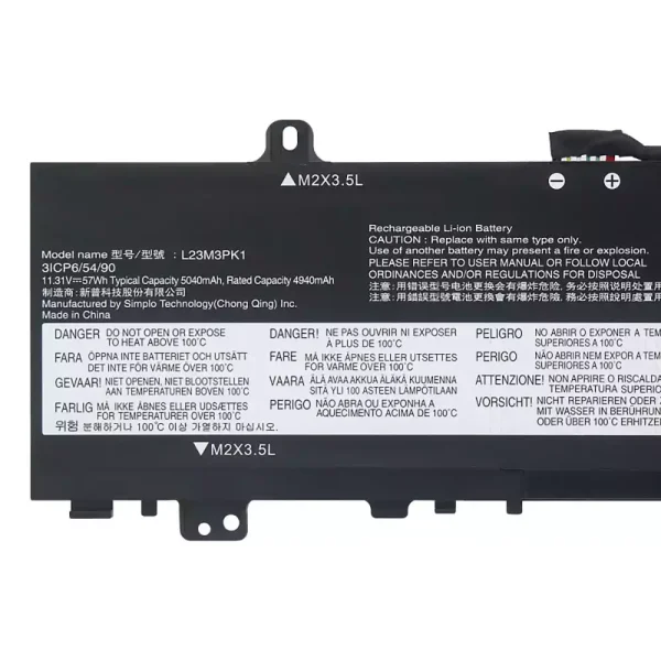 Laptop akku für LENOVO L23M3PK1 L23X3PK1 L23B3PK1 L23D3PK1 L23C3PK1 – Bild 3