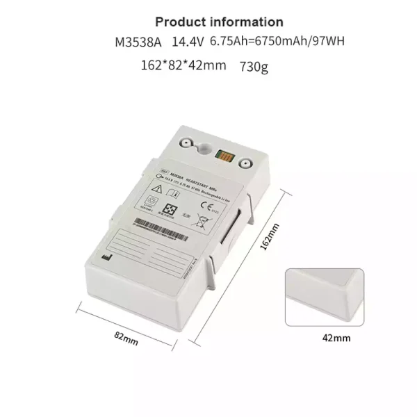 Akku für PHILIPS HeartStart MRx M3538A M3535A M3536A M3535-60992 – Bild 2