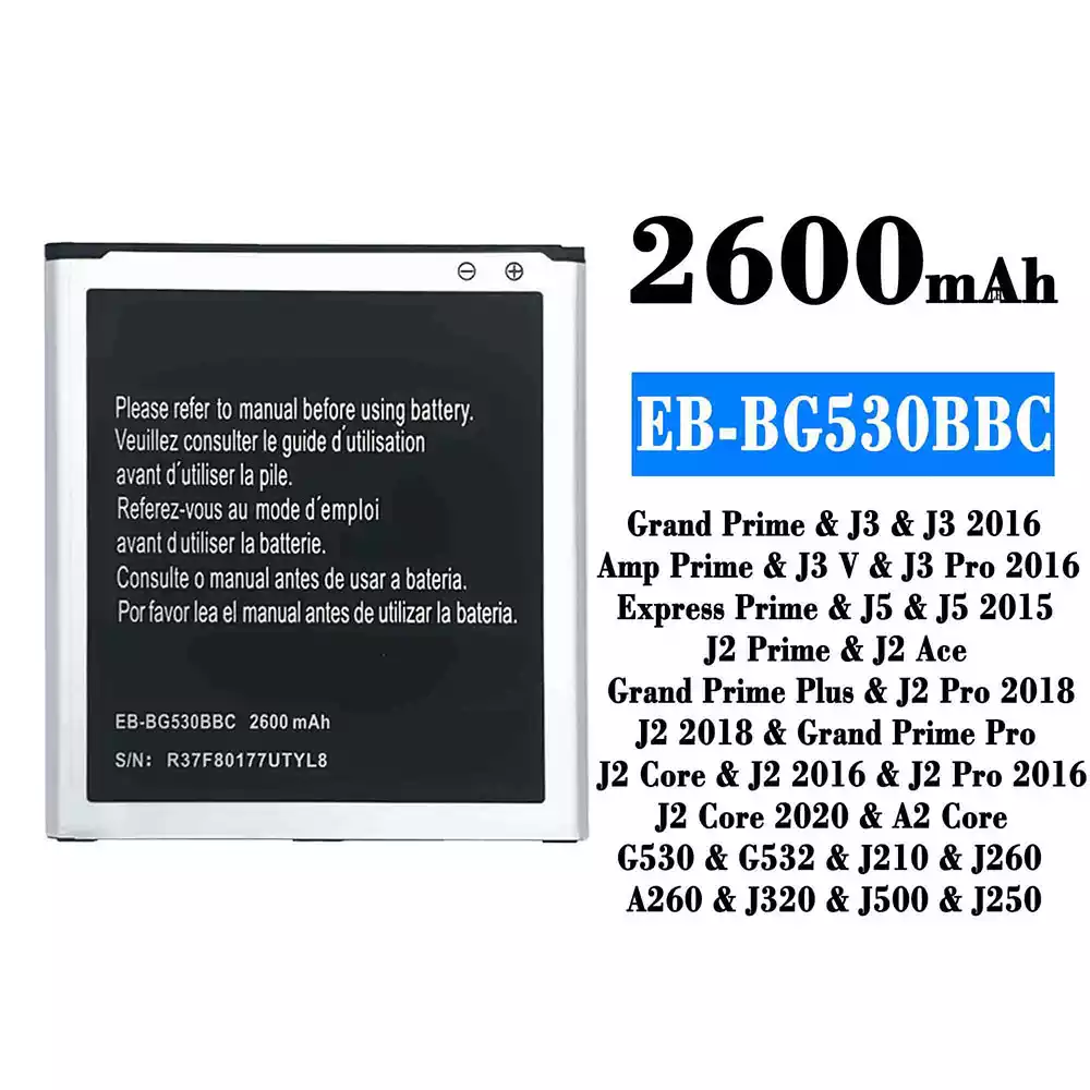 Akku EB-BG530BBC für Samsung J3/J3 2016/J3 V/J3 Pro 2016/J5/J5 2015/J2 Ace/J2 Pro 2018/J2 2018/J2 Core/J2 2016/J2 Pro 2016/J2 Core 2020/A2 Core