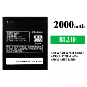 Akku BL210 für Lenovo A536/A606/S820/S820E/A750E/A770E/A656/A766/A658T/S650