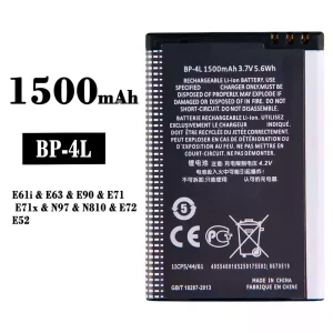 Akku BP-4L für Nokia E61i/E63/E90/E71/E71x/N97/N810/E72/E52